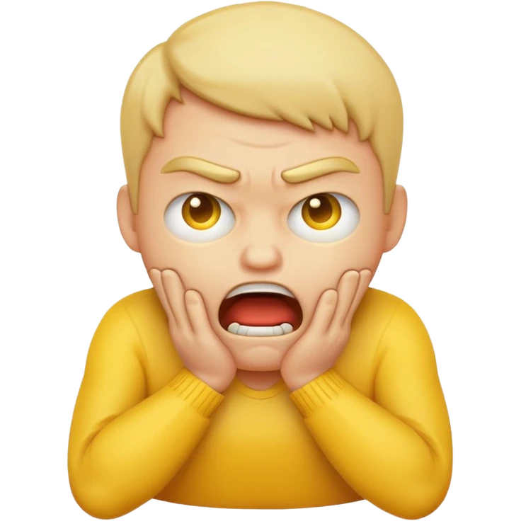 yellow emoji choking himself out in anger emoji