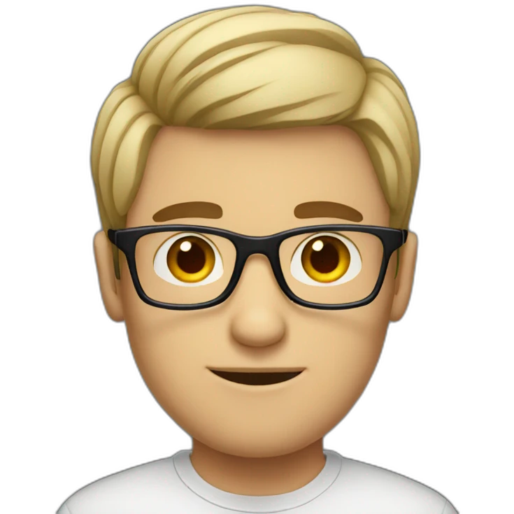 Short dark hair guy with glasses emoji