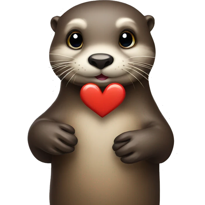 Otter with a heart emoji
