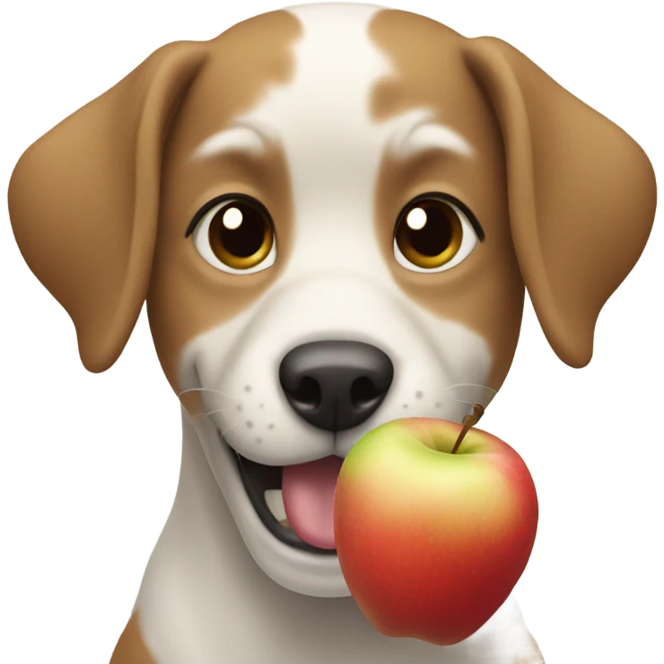 Dog eating apple emoji