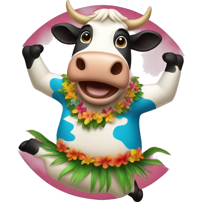 hawaiian cow dancing emoji