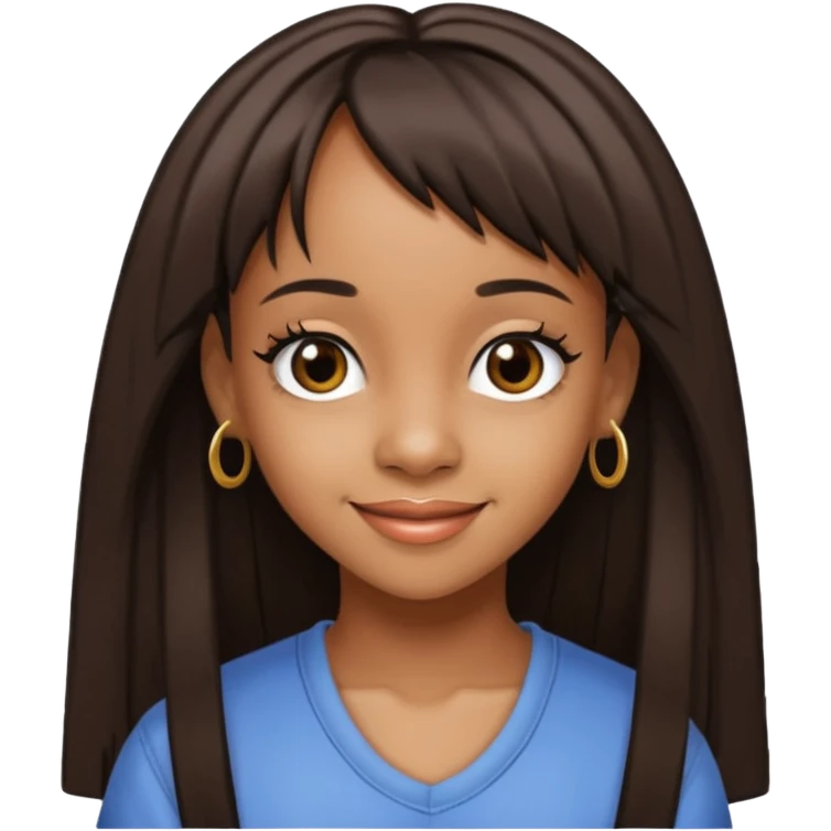 Lisa Left Eye Lopes with dark brown long hair emoji