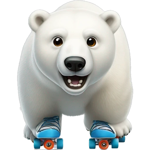 polar bear wearing roller skates  emoji
