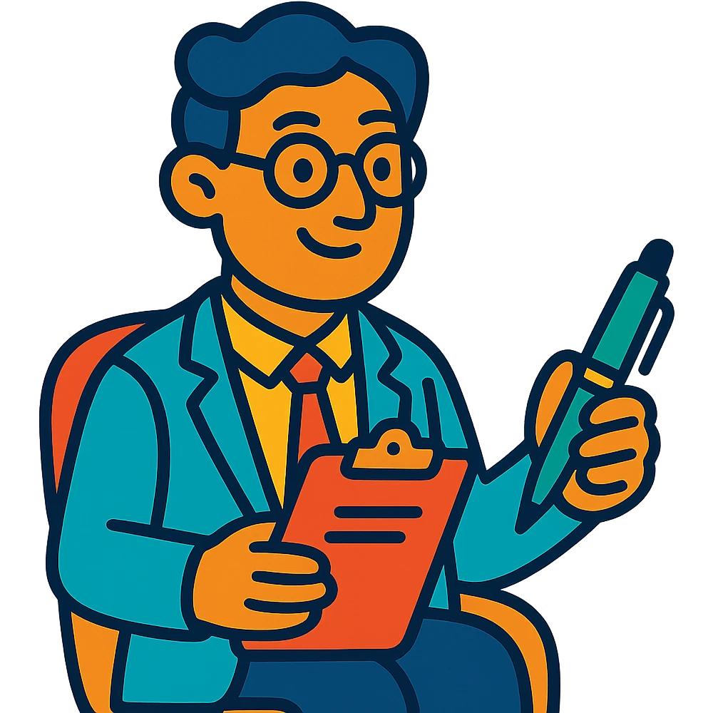 vibrant toon style psychiatrist emoji