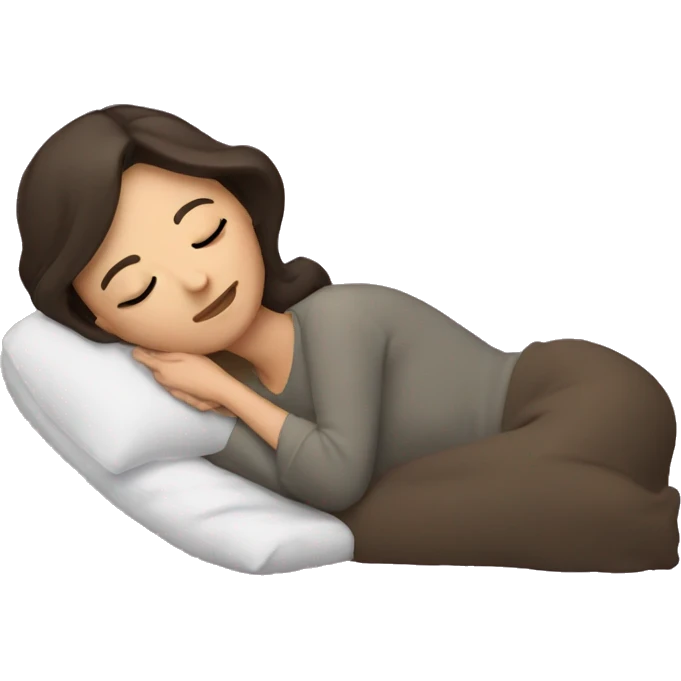 sleeping woman brunette with zzz emoji