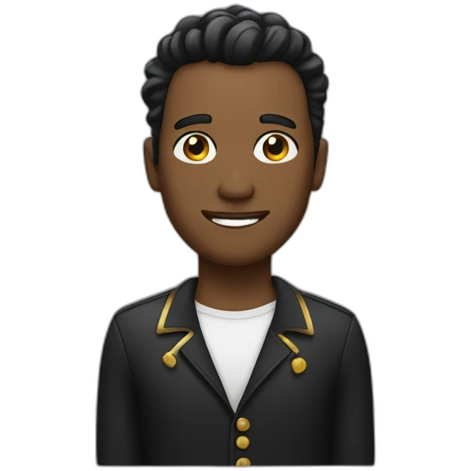 A man with black and gold hair emoji