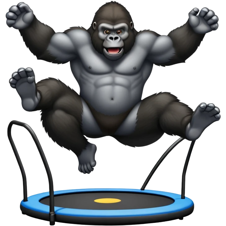 gorilla jumping on trampoline emoji