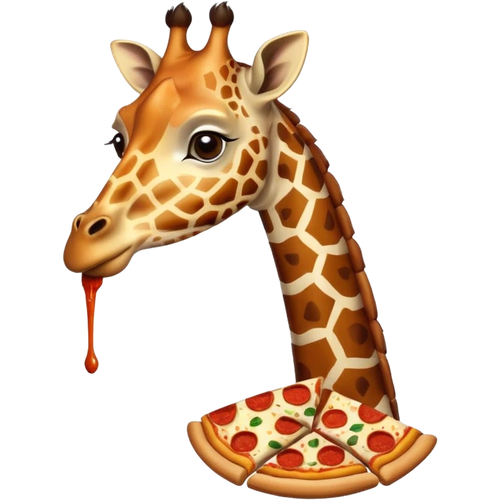 Giraffe eating pizza emoji