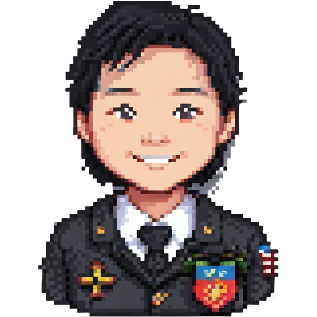 pixel art headshot of Bowen Liu, YC F24 badge, smiling emoji