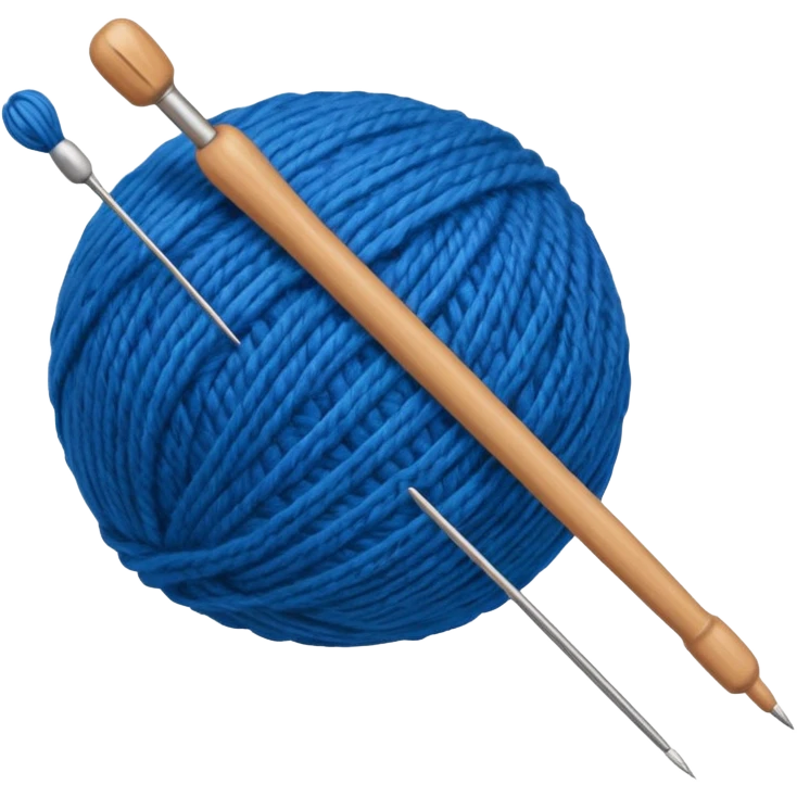 ball of wool with a knitting needle emoji