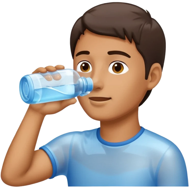 man drinking water from a bottle emoji