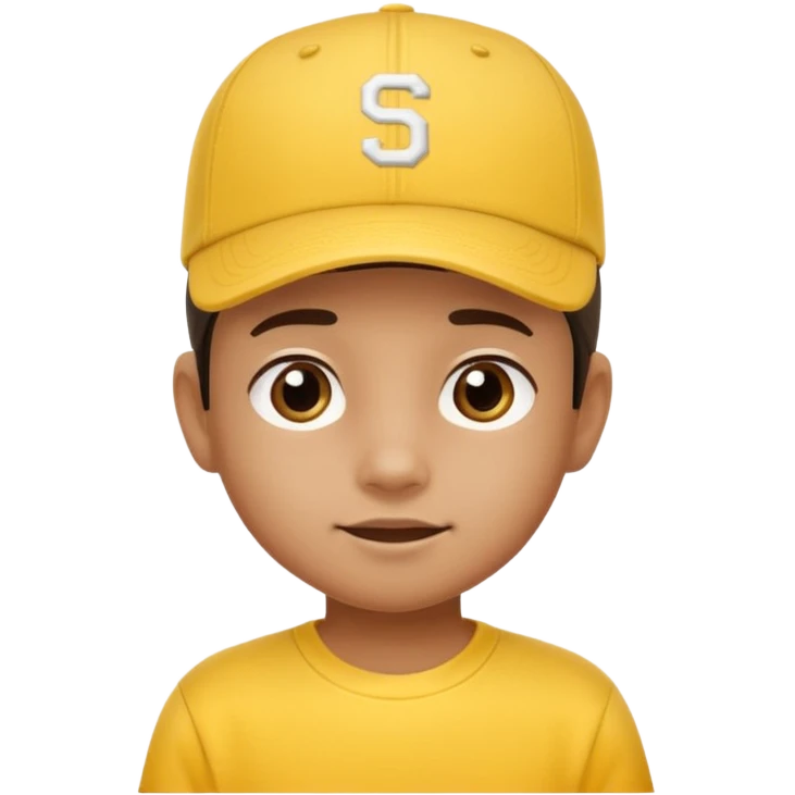 child with yellow t shirt and hat emoji