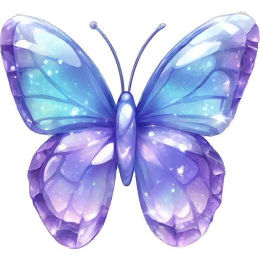 Shiny sparkly glass crystal butterfly emoji