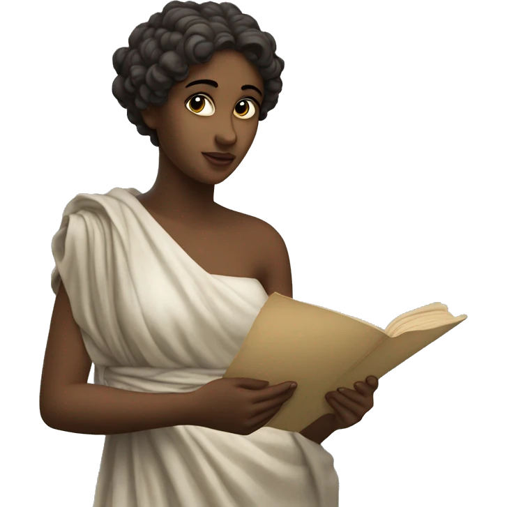 Sappho holds a scroll in her hand emoji