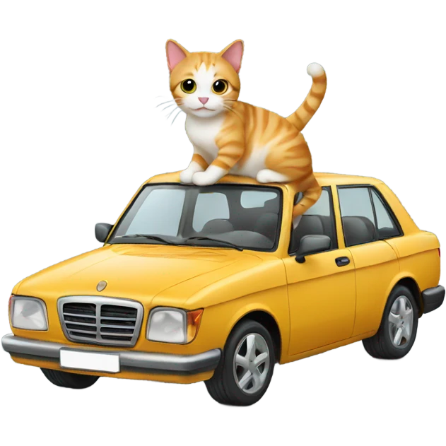 Cat on car emoji