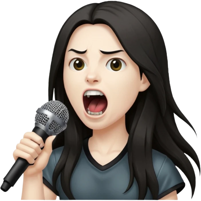metal musician, screaming with mirophone emoji