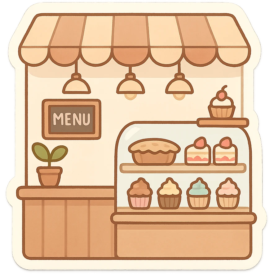 一个可爱的甜品店室内场景 emoji