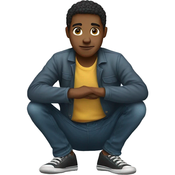 Person putting hands on his knees while standing emoji