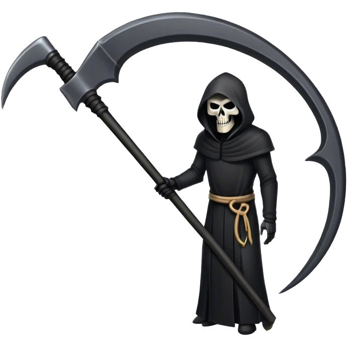 Reaper scythe behind him emoji
