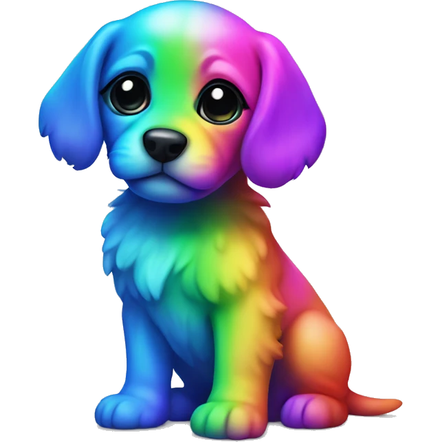 neon rainbow puppy emoji