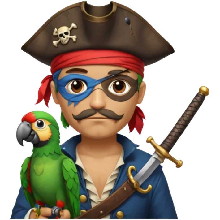 pirate and parrot emoji