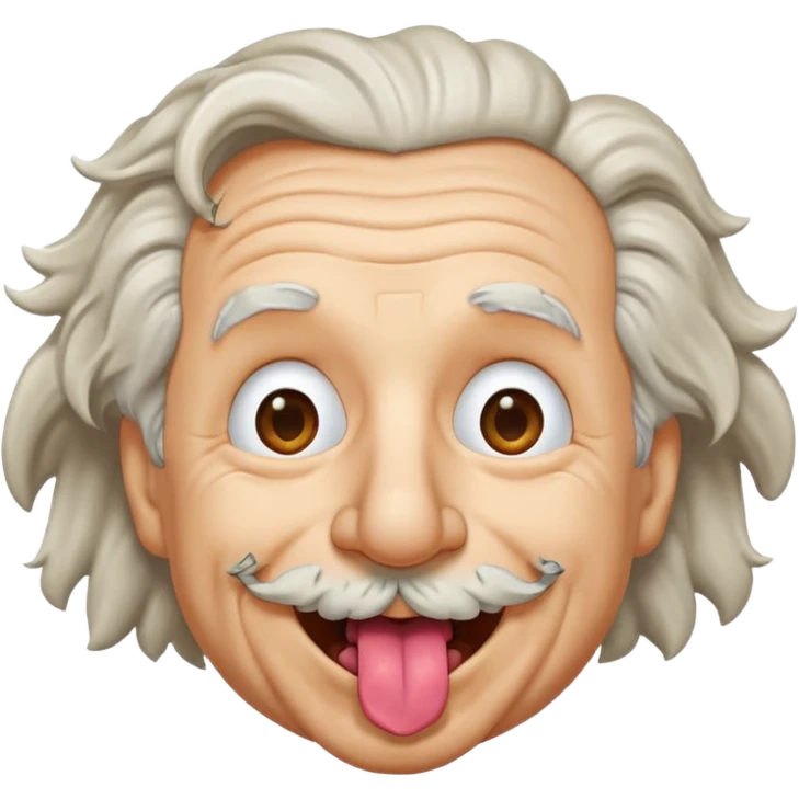 Einstein stick out your tongue, half body emoji