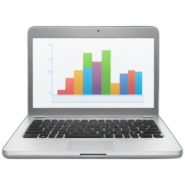laptop with charts emoji