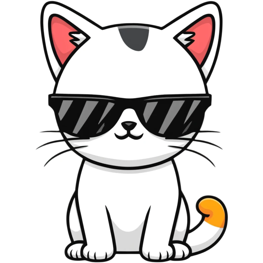 Cat with sunglasses emoji
