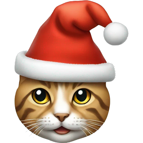 Cat wearing Christmas hat emoji