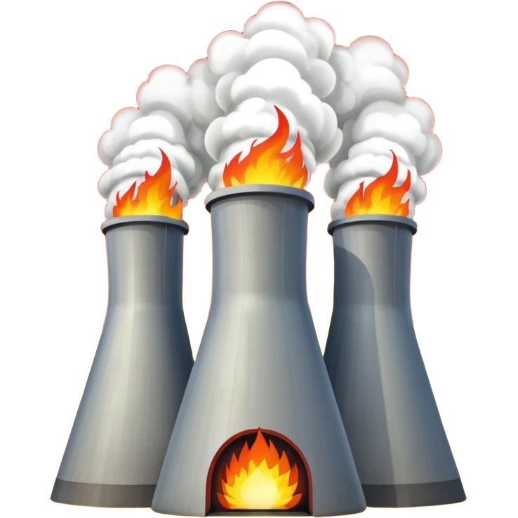 The nuclear power plant was blown up and is on fire. emoji