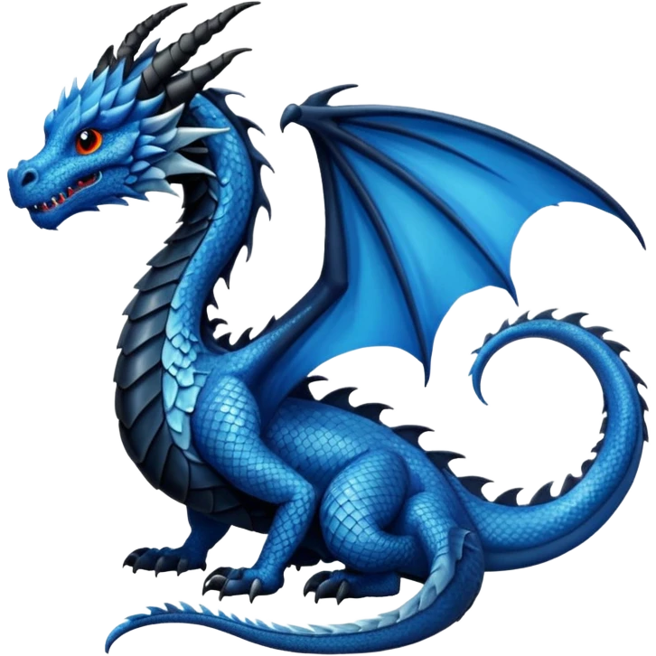 Dragon bleu et noir emoji