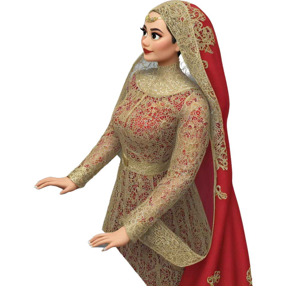 elegant girl in veil dress emoji