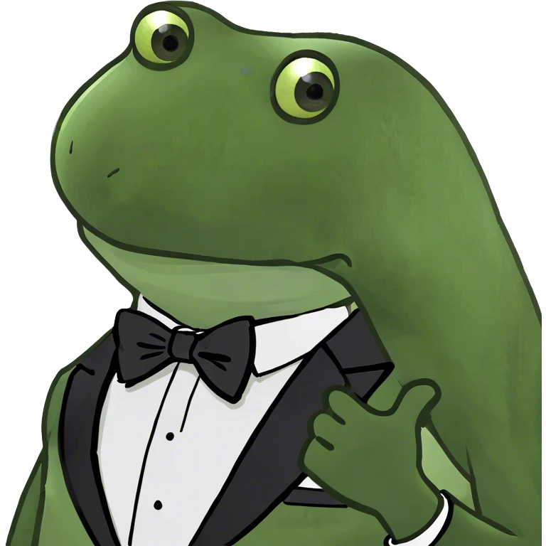 bufo wearing a tuxedo  emoji
