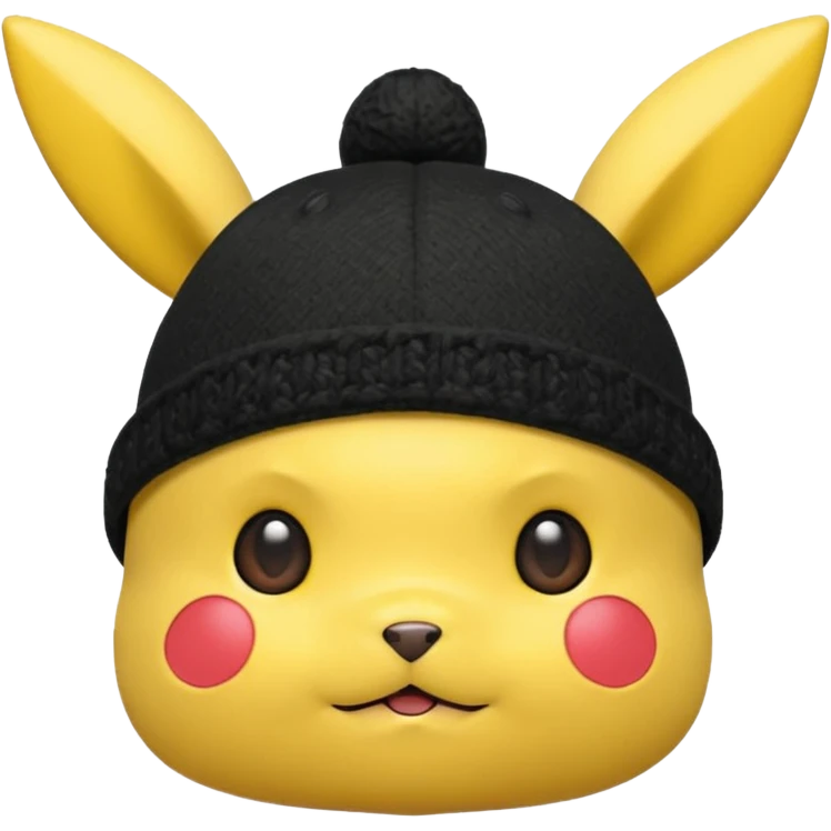 A Pikachu hat black emoji