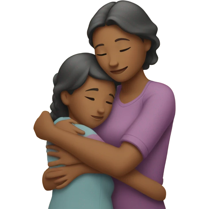 Mom and daughter hugging emoji