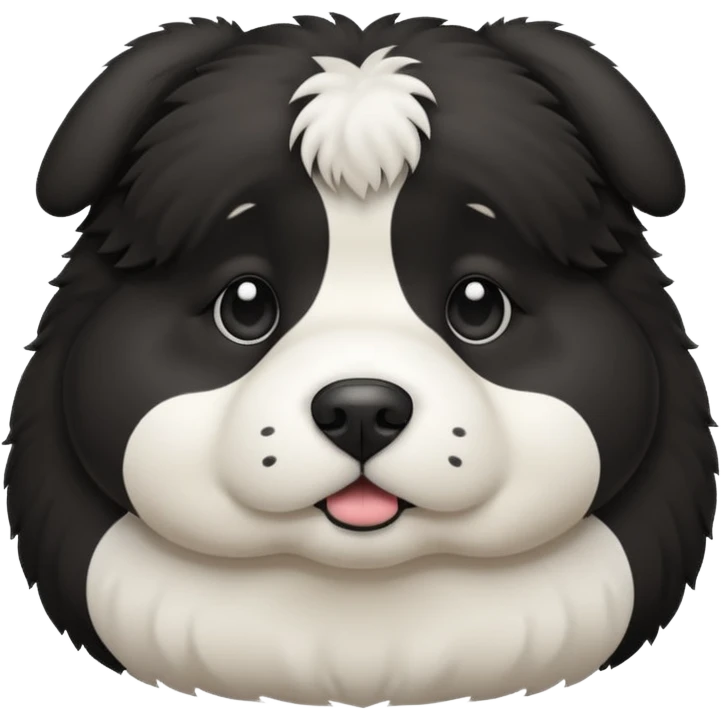 Black and white fat dog emoji