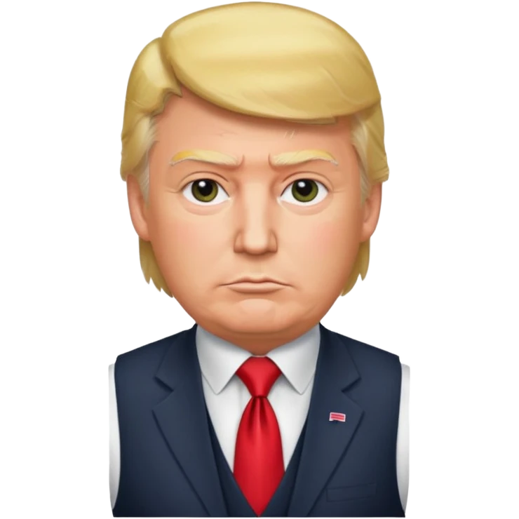 donald trump in vest with tie emoji