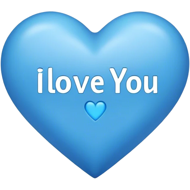 Blue heart either the words I Love You Ry emoji
