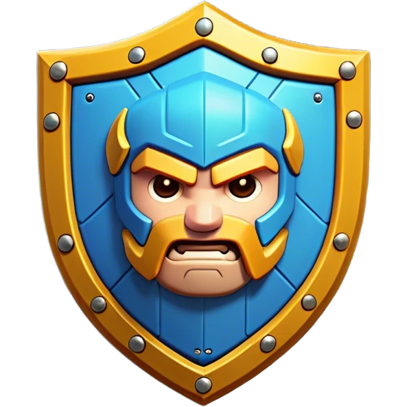 Clash of Clans aesthetic: Cinematic Playful Pixel 3D Shield Emoji, rendered in a 3D vector-style similar to standard emojis with minimal shading and bold, simplified shapes. A compact, distinct form with signature details, softly glowing with a pixelated adventure charm. Simplified yet unmistakably iconic, highly detailed and consistent, glowing with a soft radiance and high shine. Stylized with a touch of classic pixel-art charm and a soft glowing outline, capturing the essence of a beloved gaming relic with a friendly, playful manner! emoji