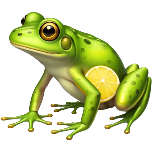 Frog with a lemon as its body emoji
