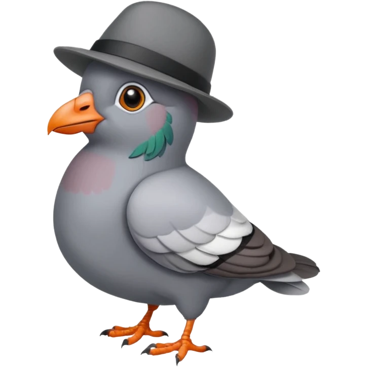 toon pigeon wearing a hat emoji