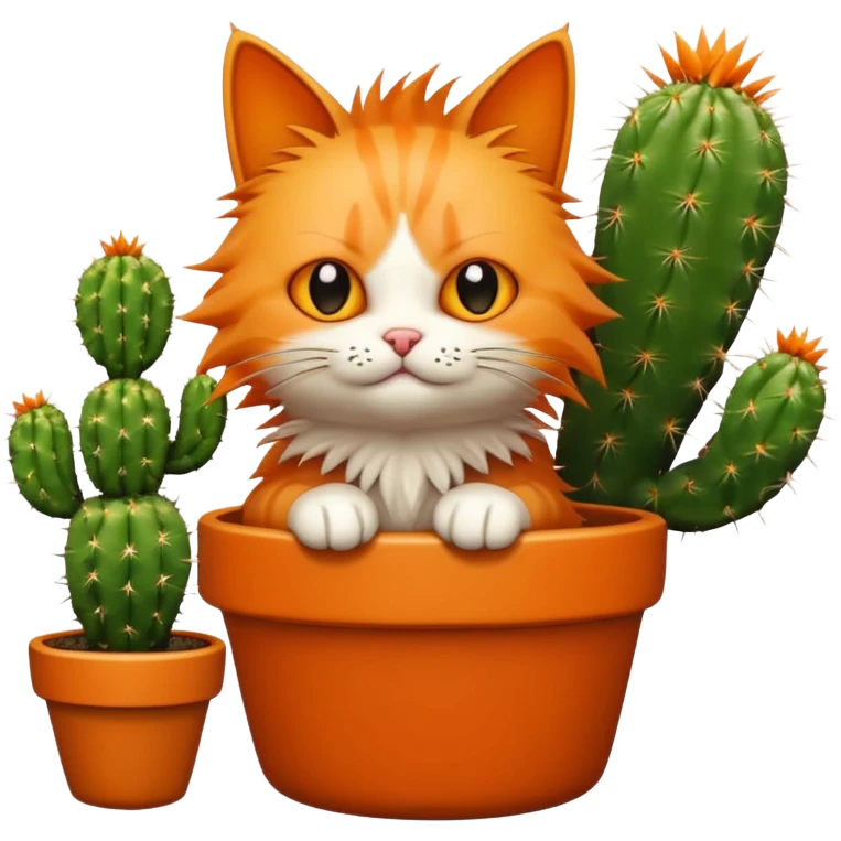 Котик писает на кактус emoji