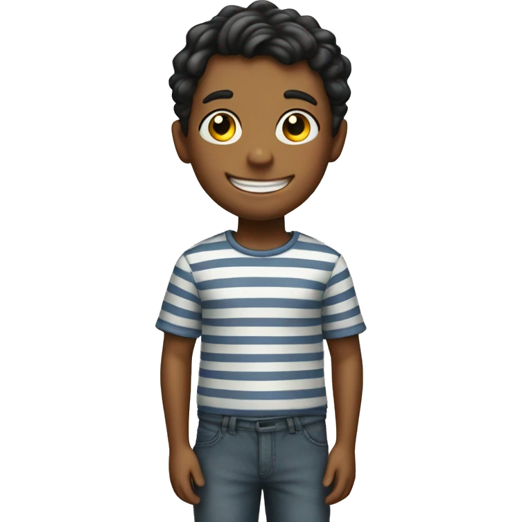 smiling boy in striped shirt emoji