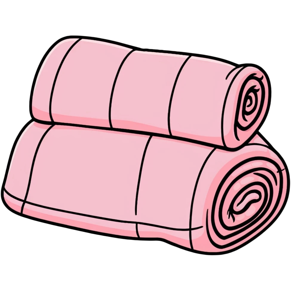 cozy pink checkered blanket emoji