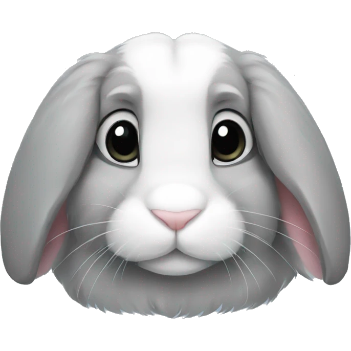 Grey bunny lop emoji