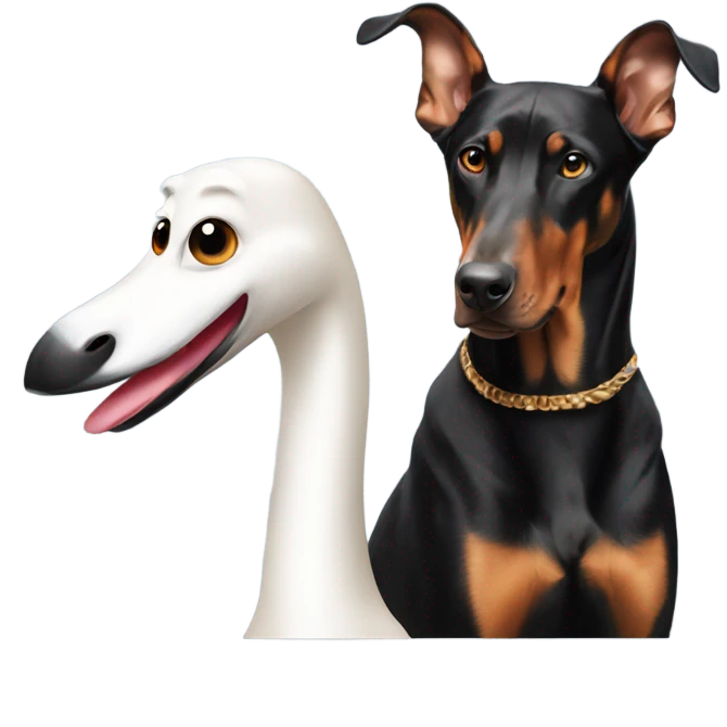swan and doberman emoji