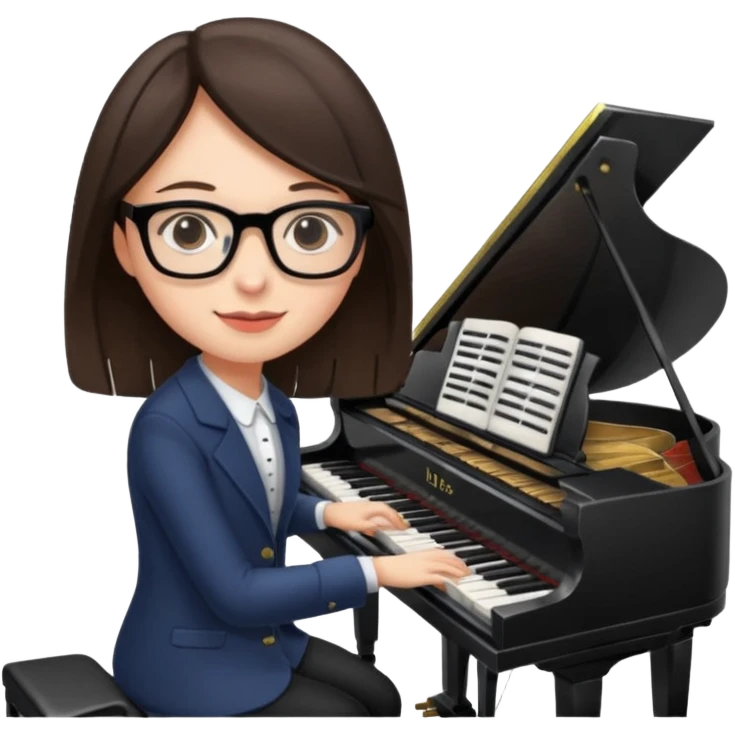 Brunette  and glassespianists emoji