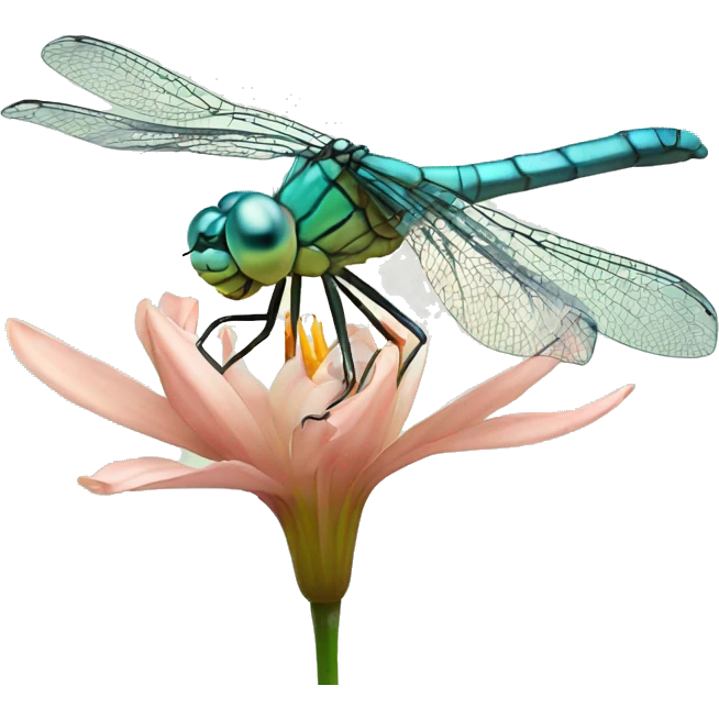 Pretty Dragonfly on lily flower emoji