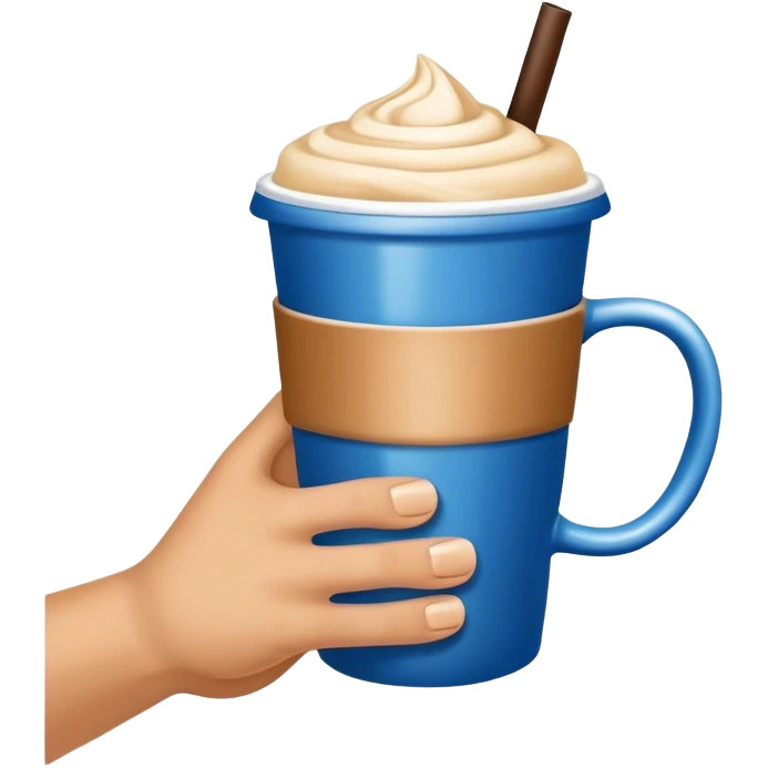 Ice coffee in blue mug  emoji