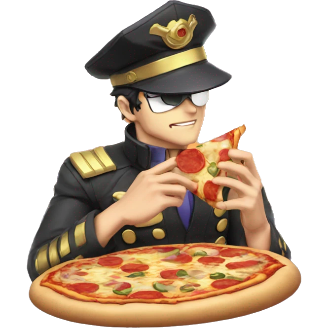 Jotaro qui mange une pizza emoji